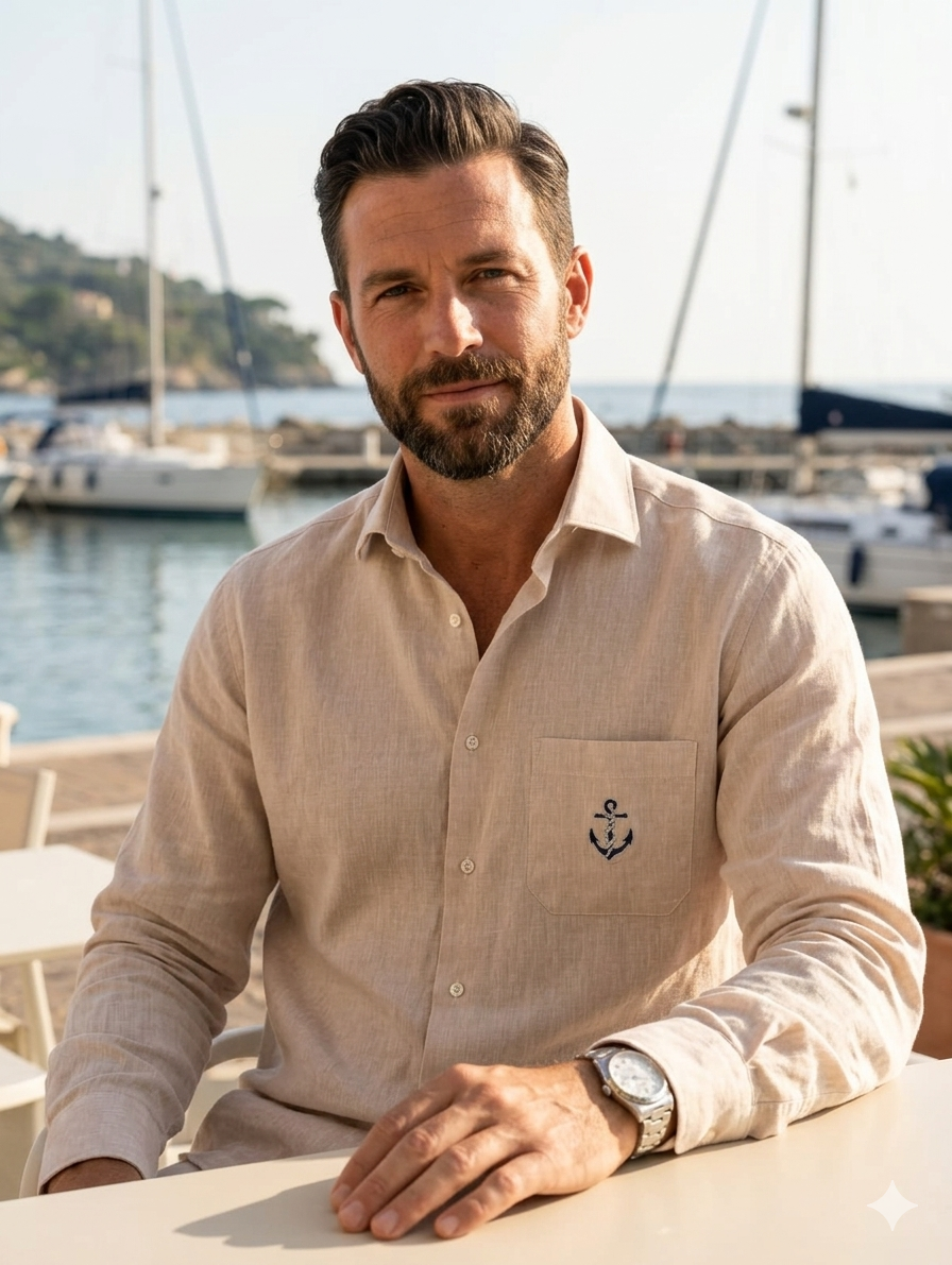 Camicia uomo M/L 100% Lino art.B005 Anchor